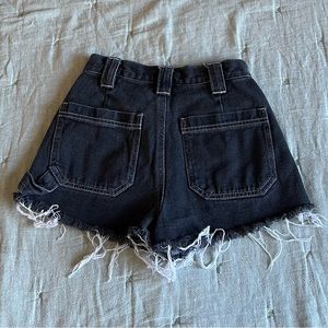 Black Distressed Jean Shorts